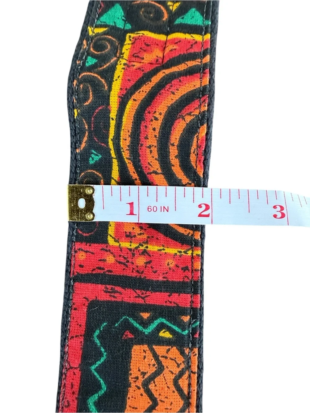 Vintage Geometric Artisan Print Statement Waist Belt OSFM